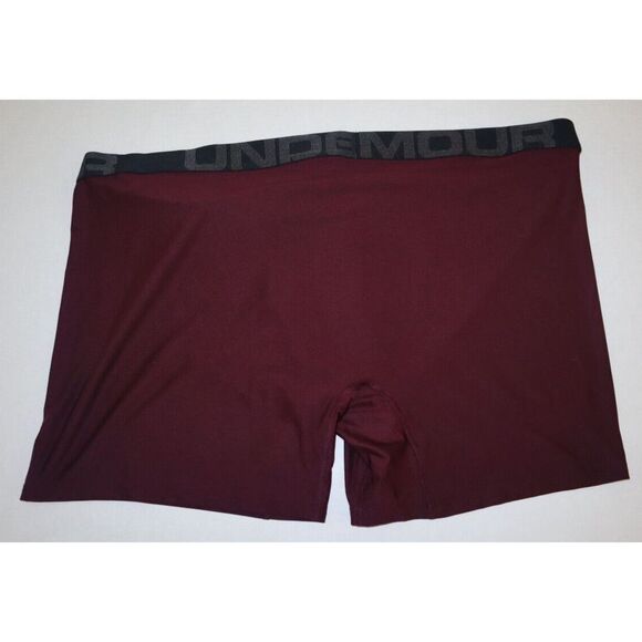 Under Armour 1332663 602 Men's Sz 5XL Maroon/Black Tech 6" Boxerjock Briefs - Picture 2 of 3